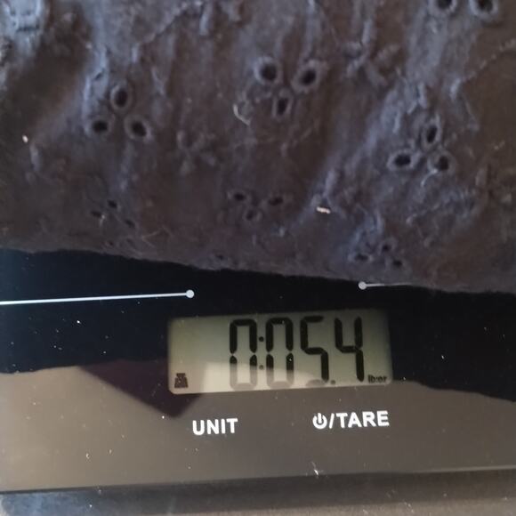 Anthropologie NEW Doe & Rae Black Eyelet Lace Puff Sleeve Covered Button Blouse - Picture 12 of 12